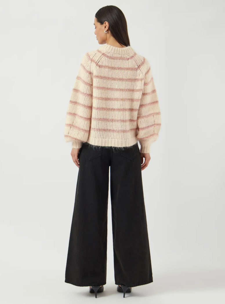 YAS Yaschima Wool Blend Knit Pullover Orchid Birch