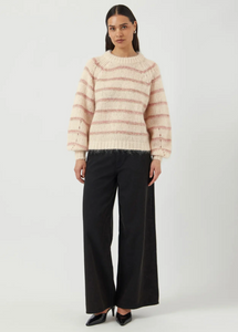YAS Yaschima Wool Blend Knit Pullover Orchid Birch