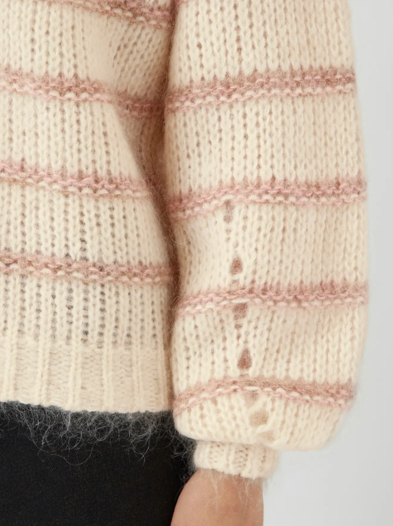 YAS Yaschima Wool Blend Knit Pullover Orchid Birch