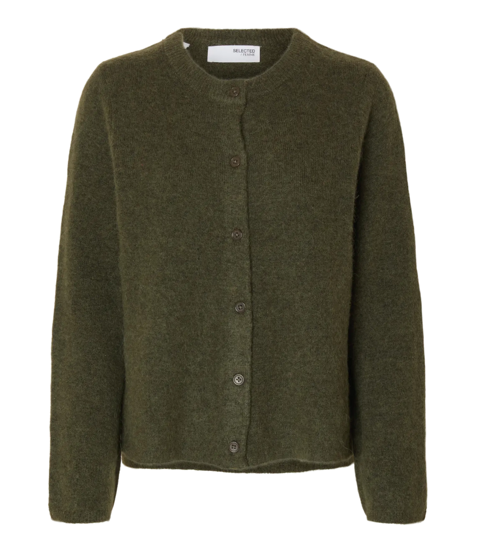 Selected Femme Lulu New Knit Cardigan Kalamata Melange