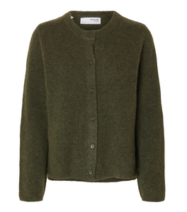 Selected Femme Lulu New Knit Cardigan Kalamata Melange
