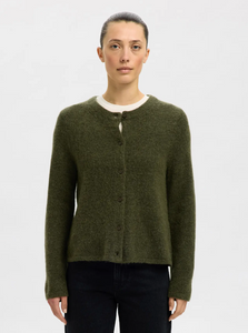 Selected Femme Lulu New Knit Cardigan Kalamata Melange