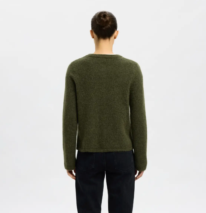 Selected Femme Lulu New Knit Cardigan Kalamata Melange