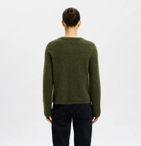 Selected Femme Lulu New Knit Cardigan Kalamata Melange