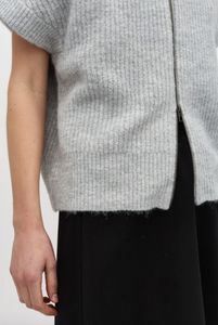 Mbym Roselina Short Knit Weste Tradewinds Grey