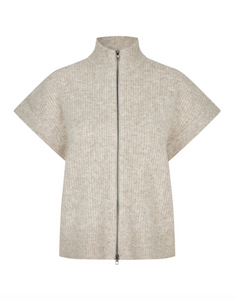 Mbym Roselina Short Knit Weste Light Taupe Melange
