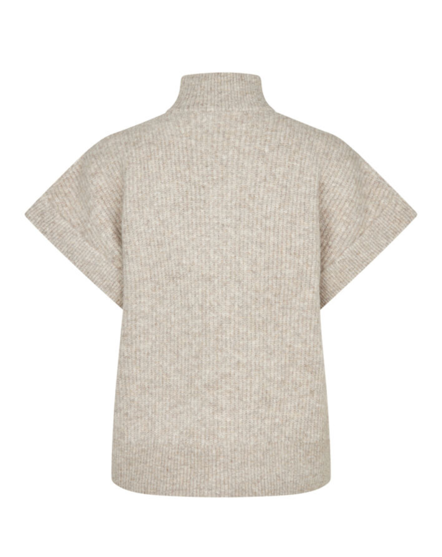 Mbym Roselina Short Knit Weste Light Taupe Melange