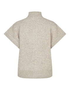 Mbym Roselina Short Knit Weste Light Taupe Melange