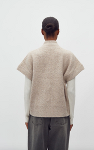 Mbym Roselina Short Knit Weste Light Taupe Melange