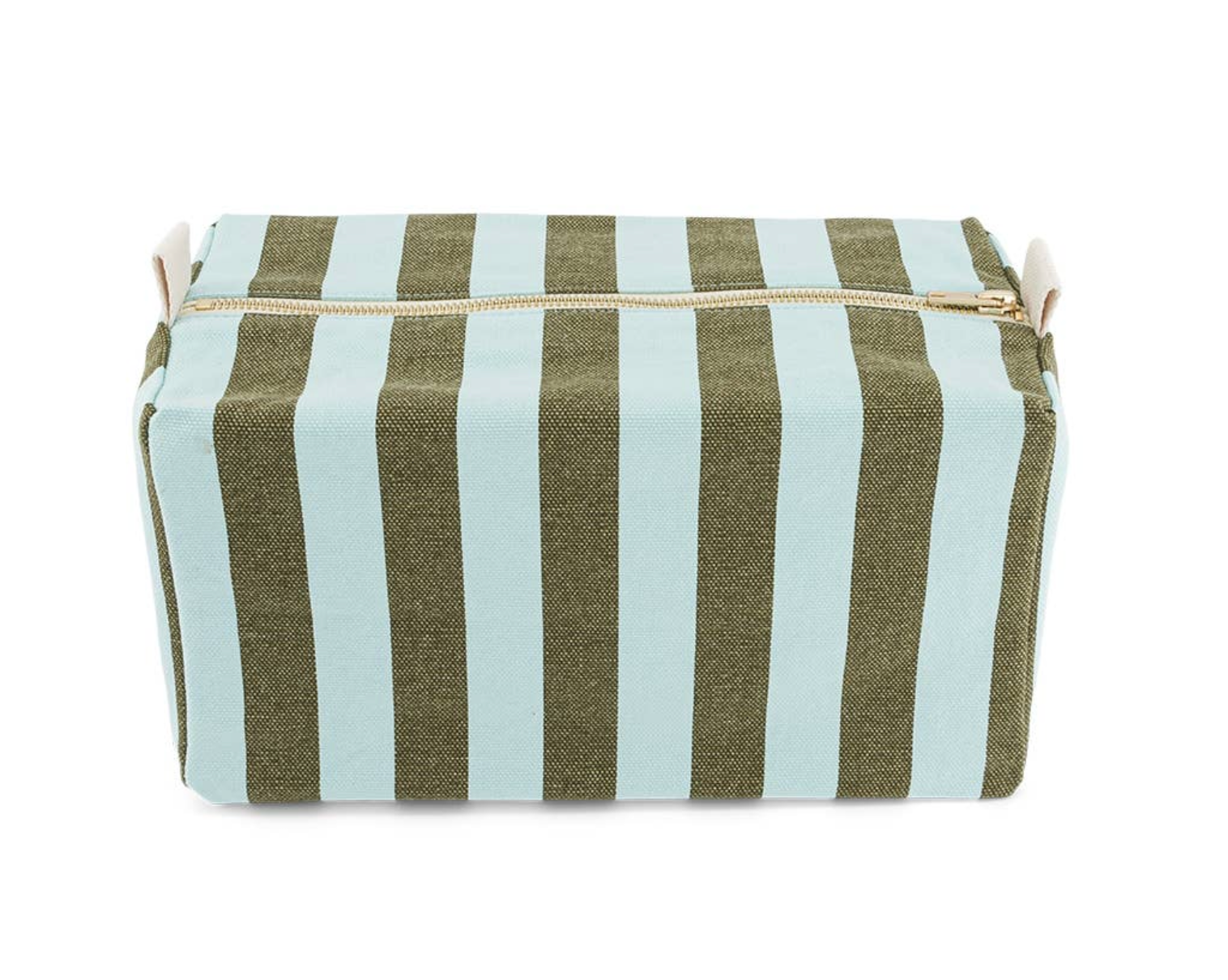 Rose In April Vic Pouch Canvas Stripes Olive Aqua