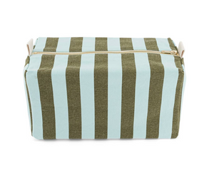 Rose In April Vic Pouch Canvas Stripes Olive Aqua