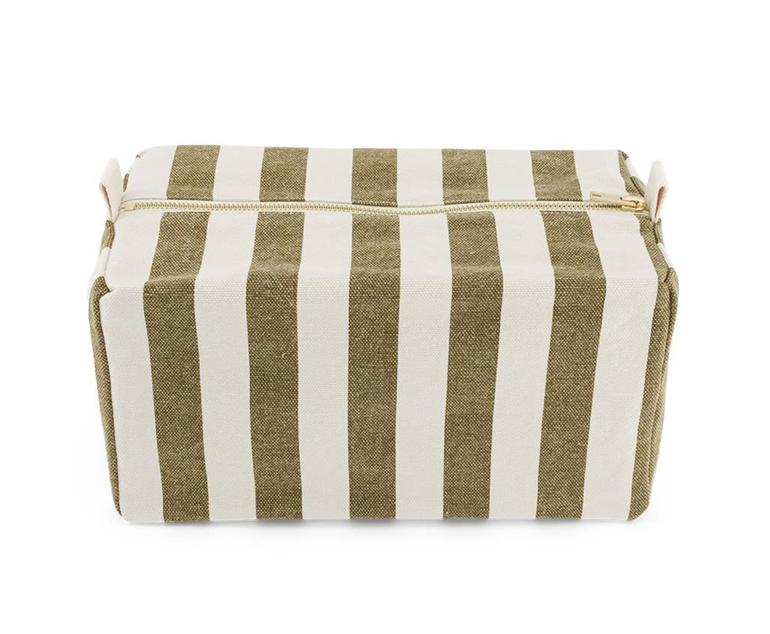 Rose In April Vic Pouch Canvas Stripes Olive Greige