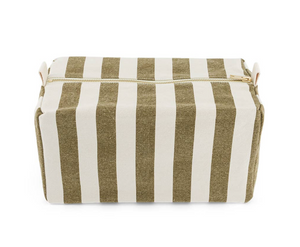 Rose In April Vic Pouch Canvas Stripes Olive Greige