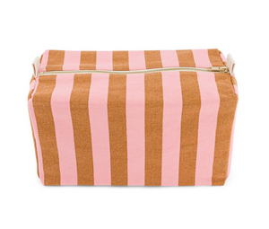 Rose In April Vic Pouch Canvas Stripes Strawberry Caramel