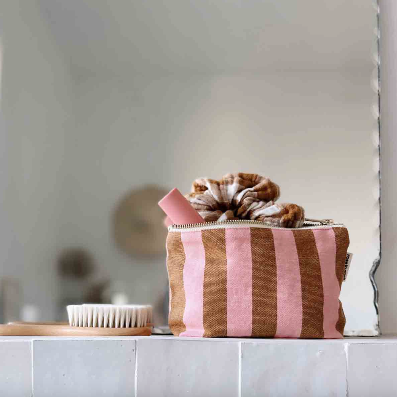 Rose In April Sofia Canvas Stripes Strawberry Caramel