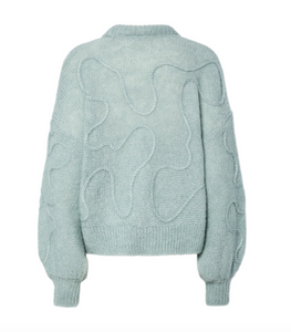 YAS Yasbrida Wool Blend Knit Pullover Blue Silver
