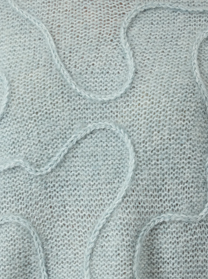YAS Yasbrida Wool Blend Knit Pullover Blue Silver