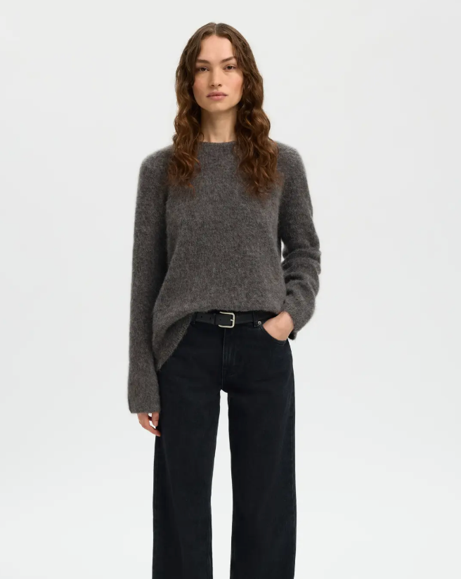Selected Femme Lulu Brushed Knit O Neck