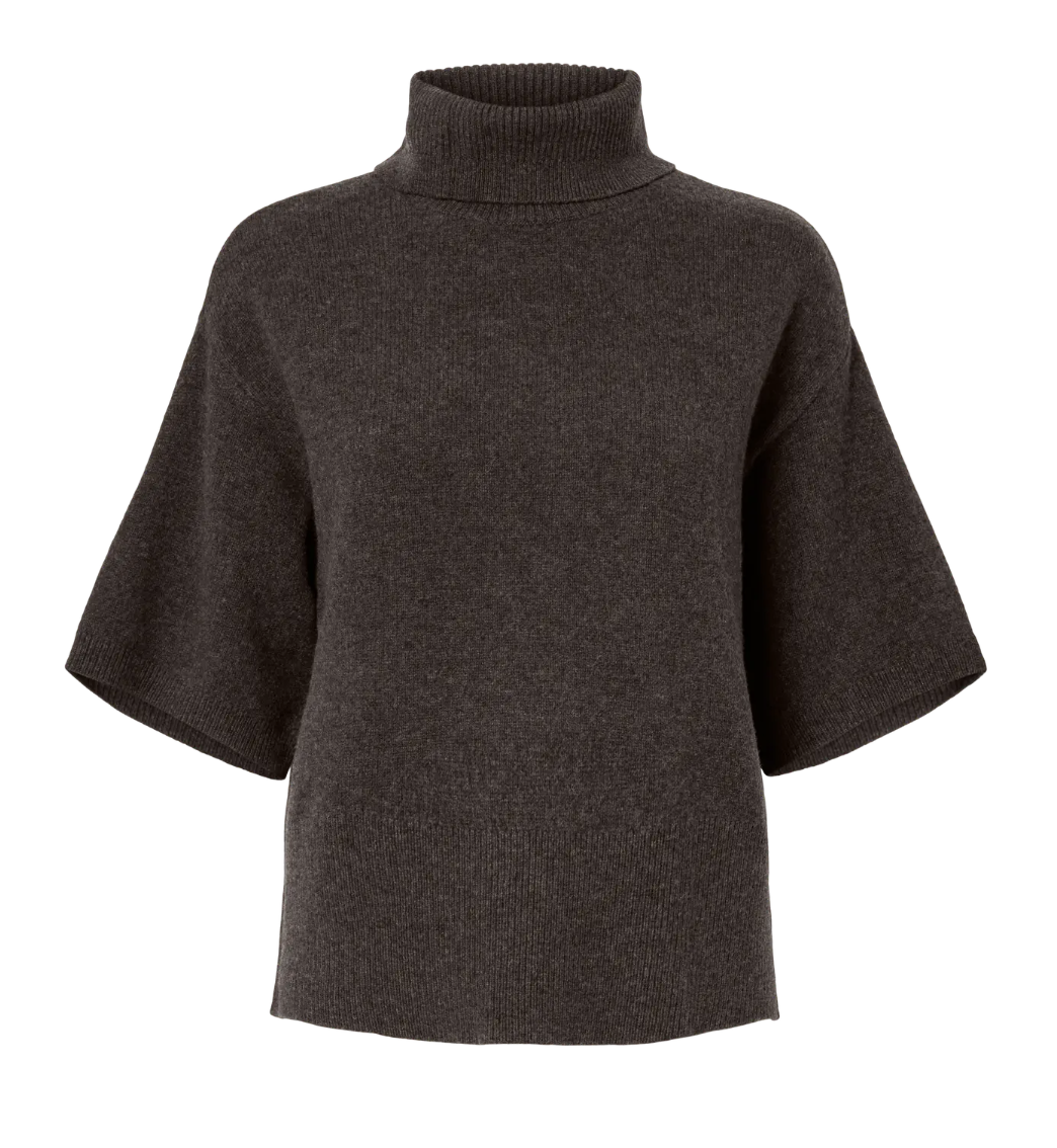 YAS Yasemila Knit Rollneck Chocolate Brown