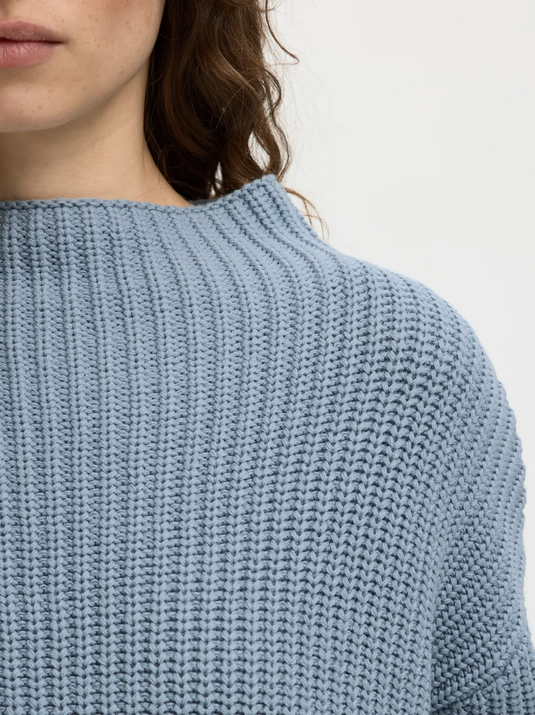 Selected Femme SLFSelma Sus Knit Pullover Dusty Blue