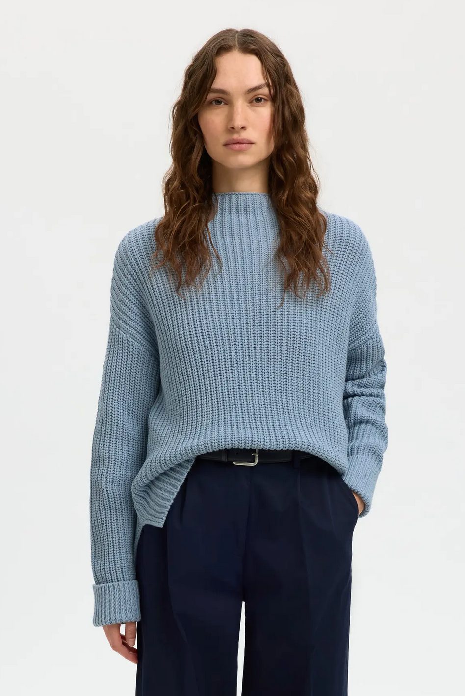 Selected Femme SLFSelma Sus Knit Pullover Dusty Blue