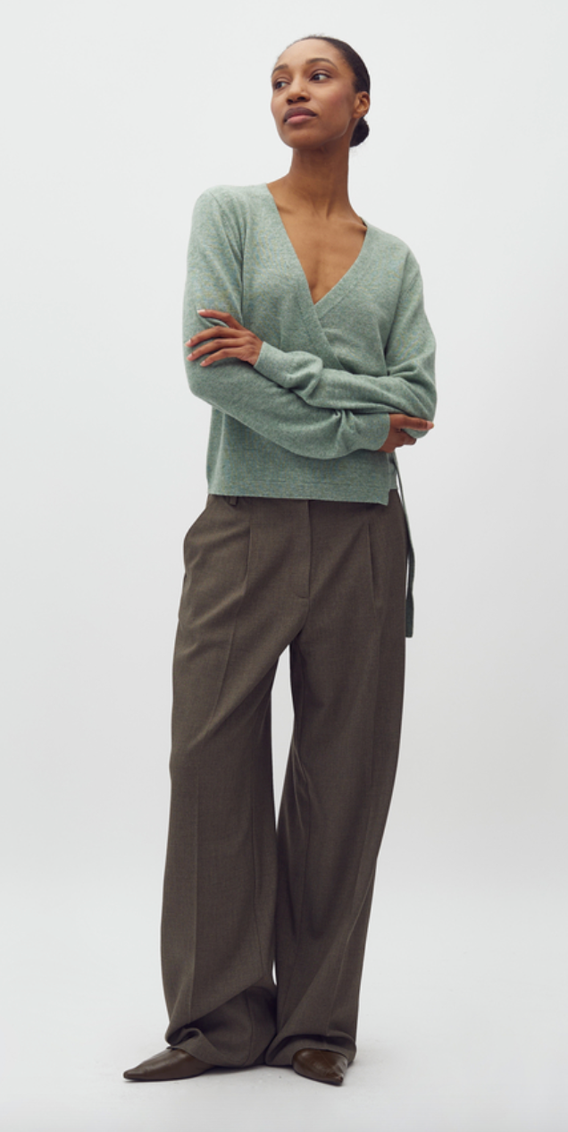 Mbym Larisa Gopi Strickjacke Iceberg Green Melange