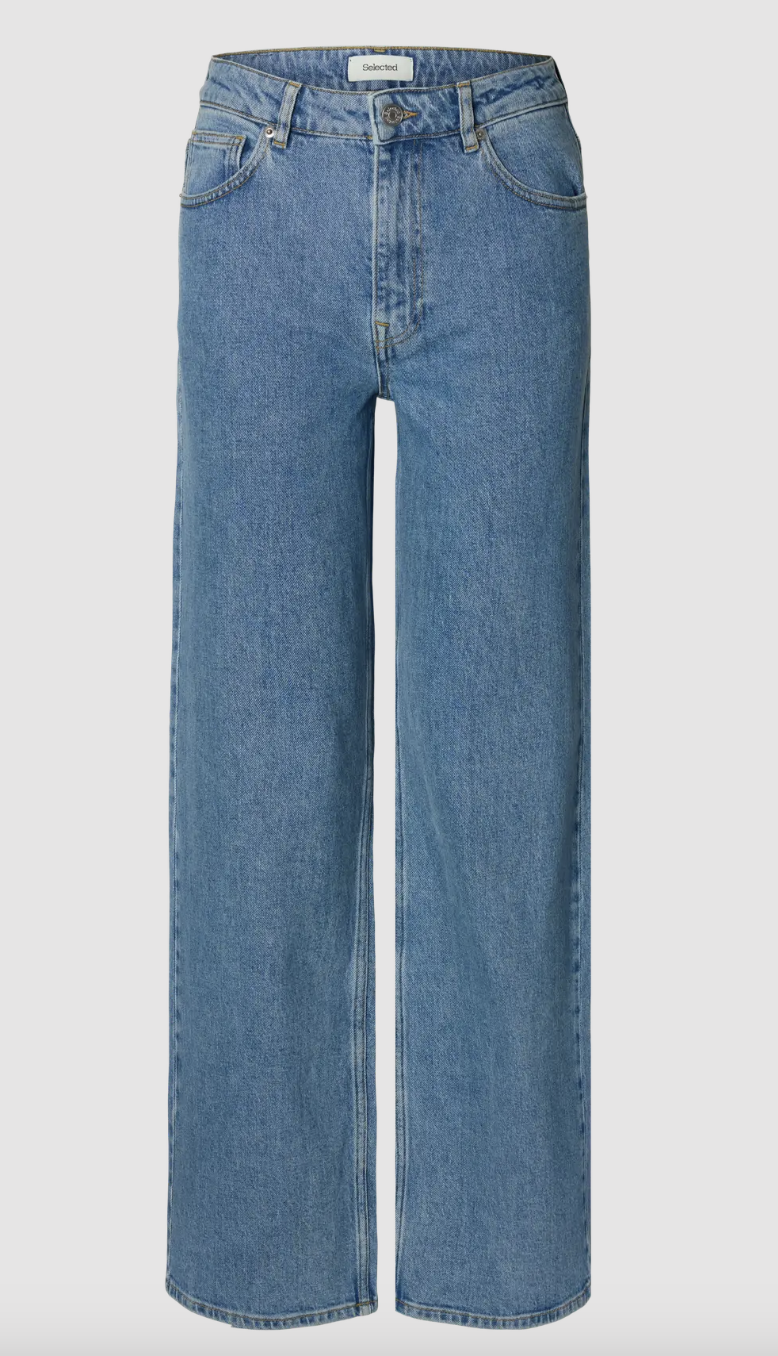 Selected Femme Wide Bea Kori Light Blue Denim