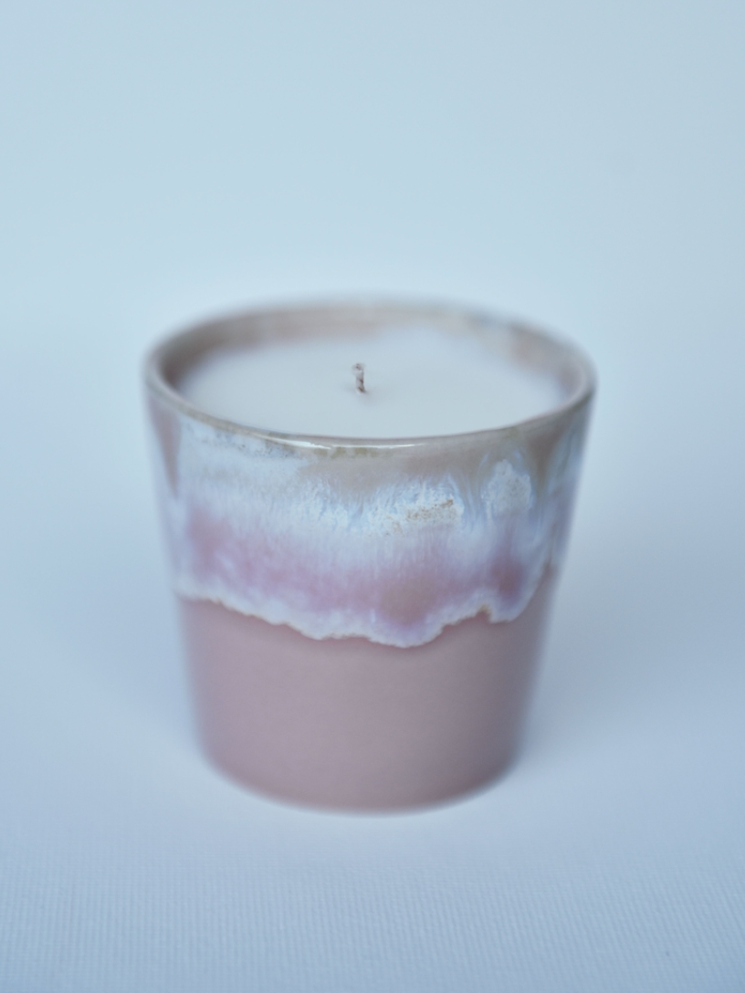 Costa Nova Gespresso Soja Kerze und Espressotasse weiches Rosa