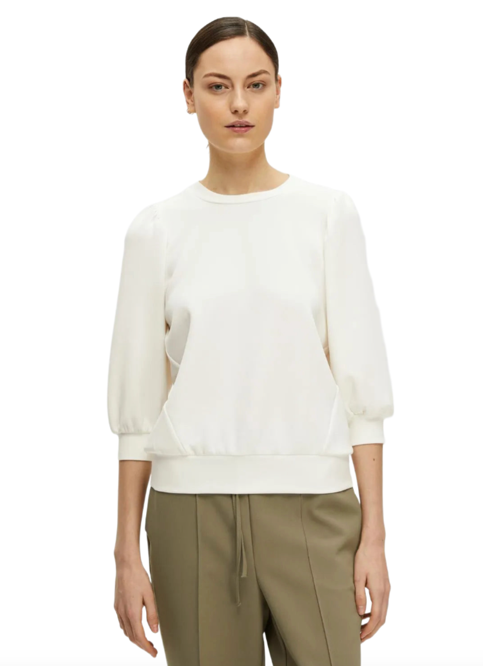 Selected Femme Tenny Sweat Top Snow White