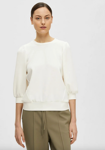 Selected Femme Tenny Sweat Top Snow White