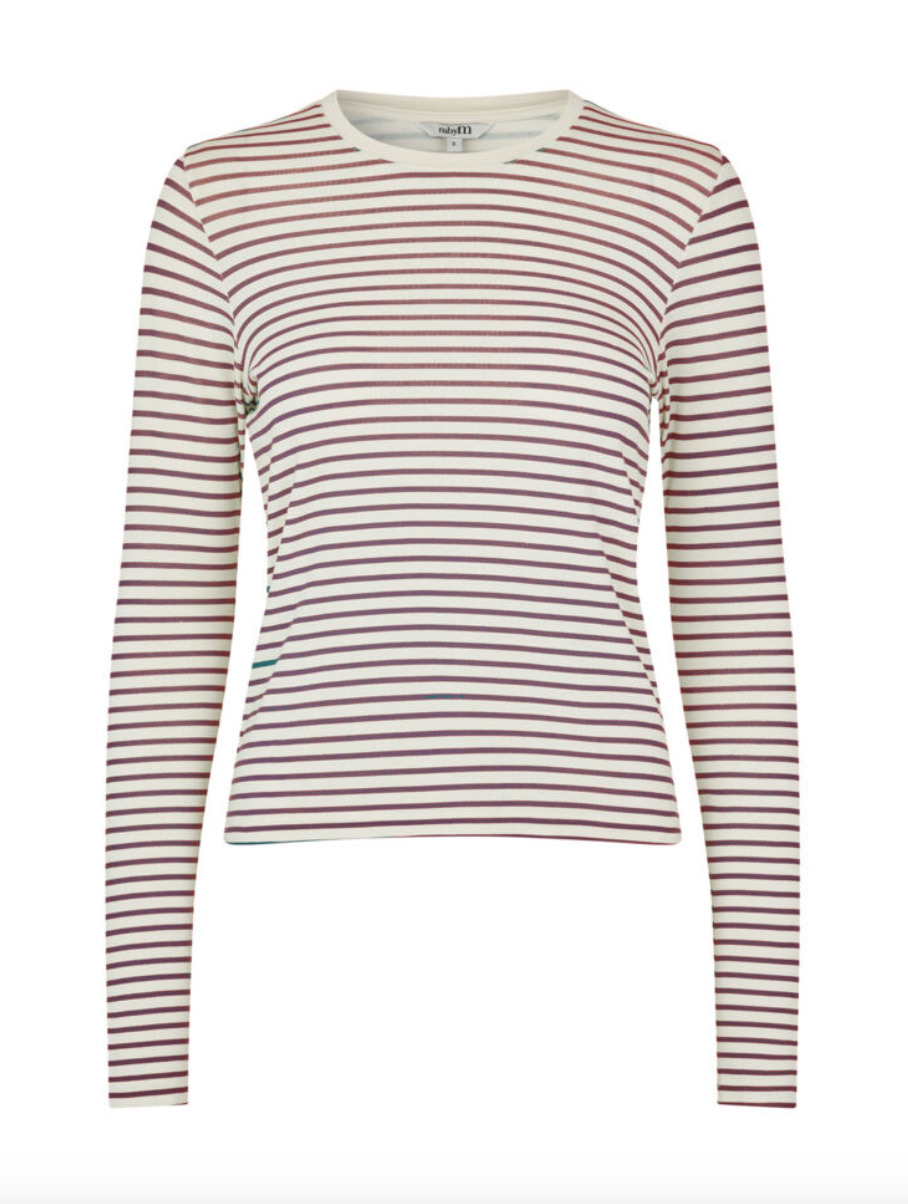 Mbym Christina Longsleeve Rose Brown Sugar Stripe