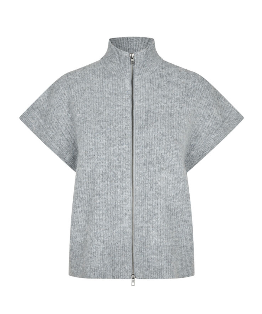 Mbym Roselina Short Knit Weste Tradewinds Grey