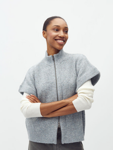 Mbym Roselina Short Knit Weste Tradewinds Grey