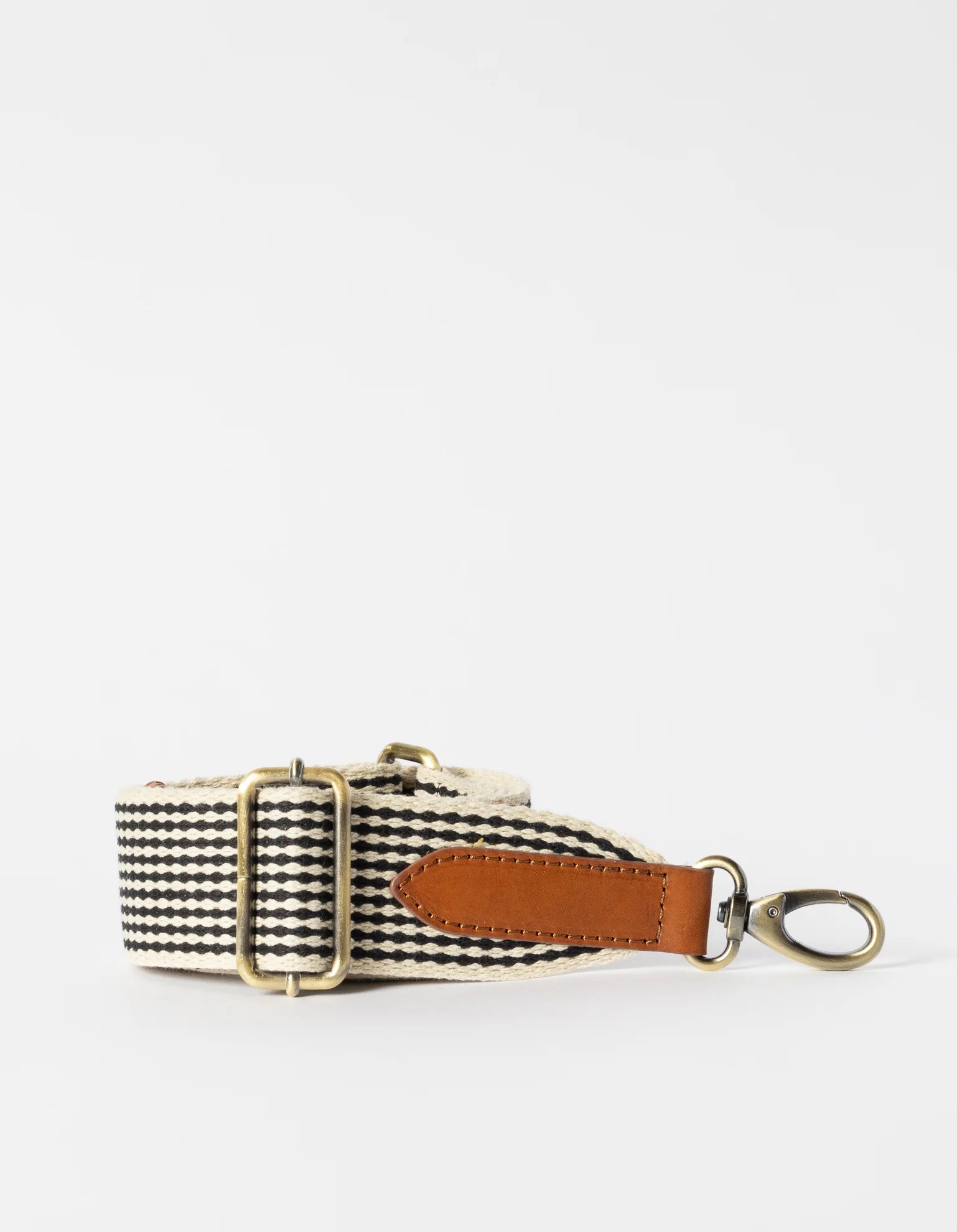 O MY BAG Webbing Strap Cognac Checkered