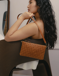 O MY BAG Lexi cognac woven classic leather