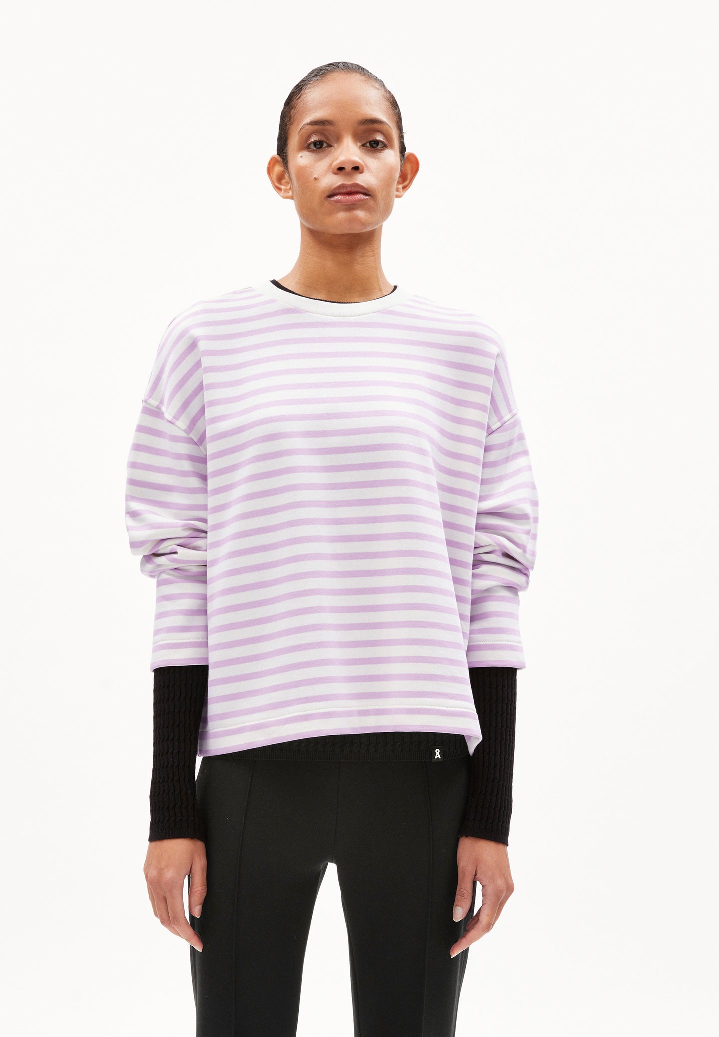 Armedangels FRANKAA MAARLEN Sweatshirt striped lavender light-undyed