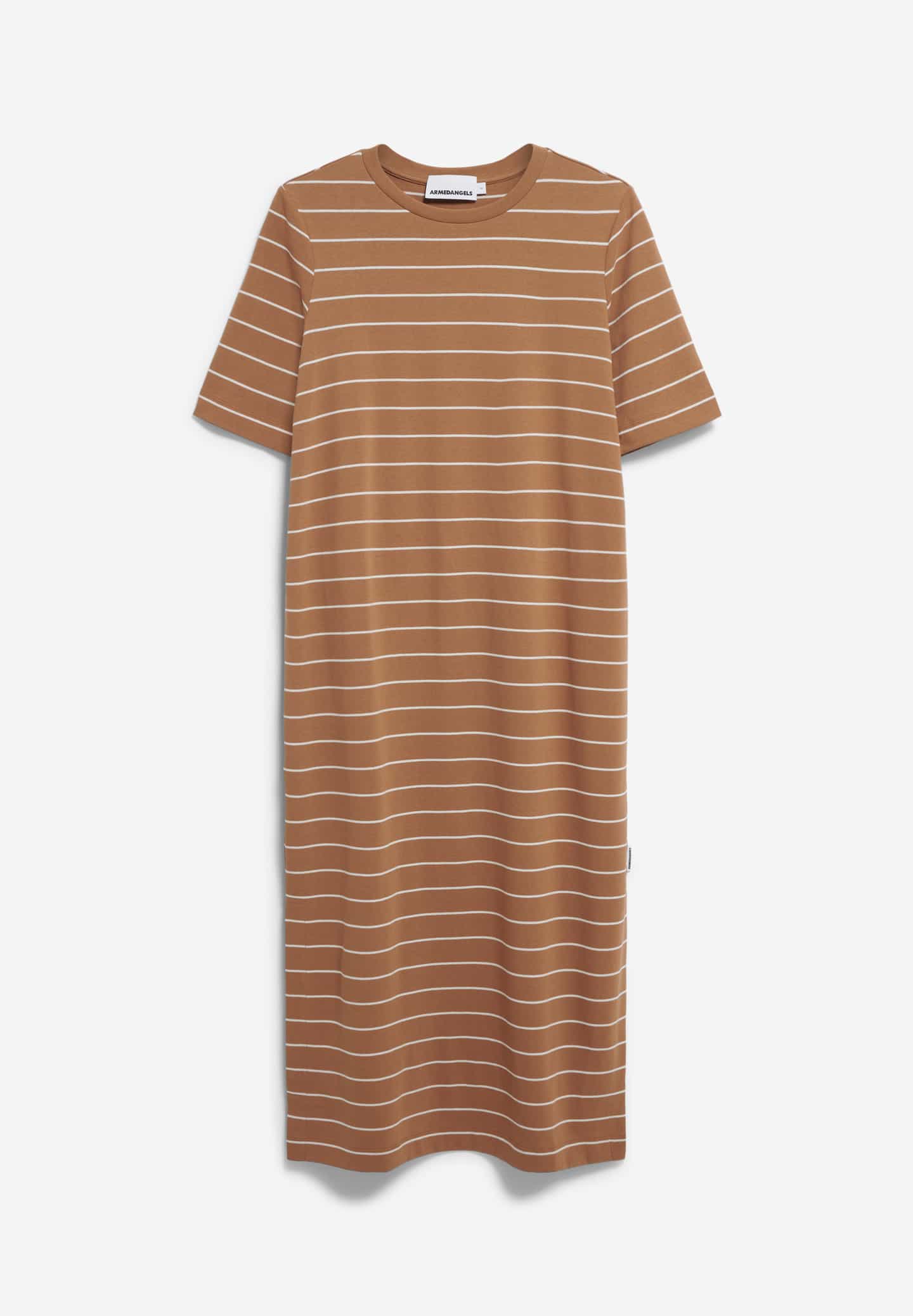 Armedangels Xelinaa Fine Stripe Kleid Pale Umber Undyed