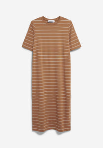 Armedangels Xelinaa Fine Stripe Kleid Pale Umber Undyed