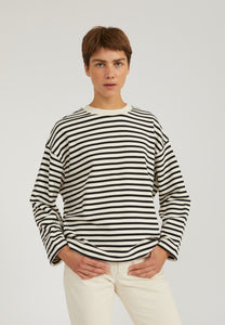 Armedangels Frankaa Sweatshirt Stripe undyed-black