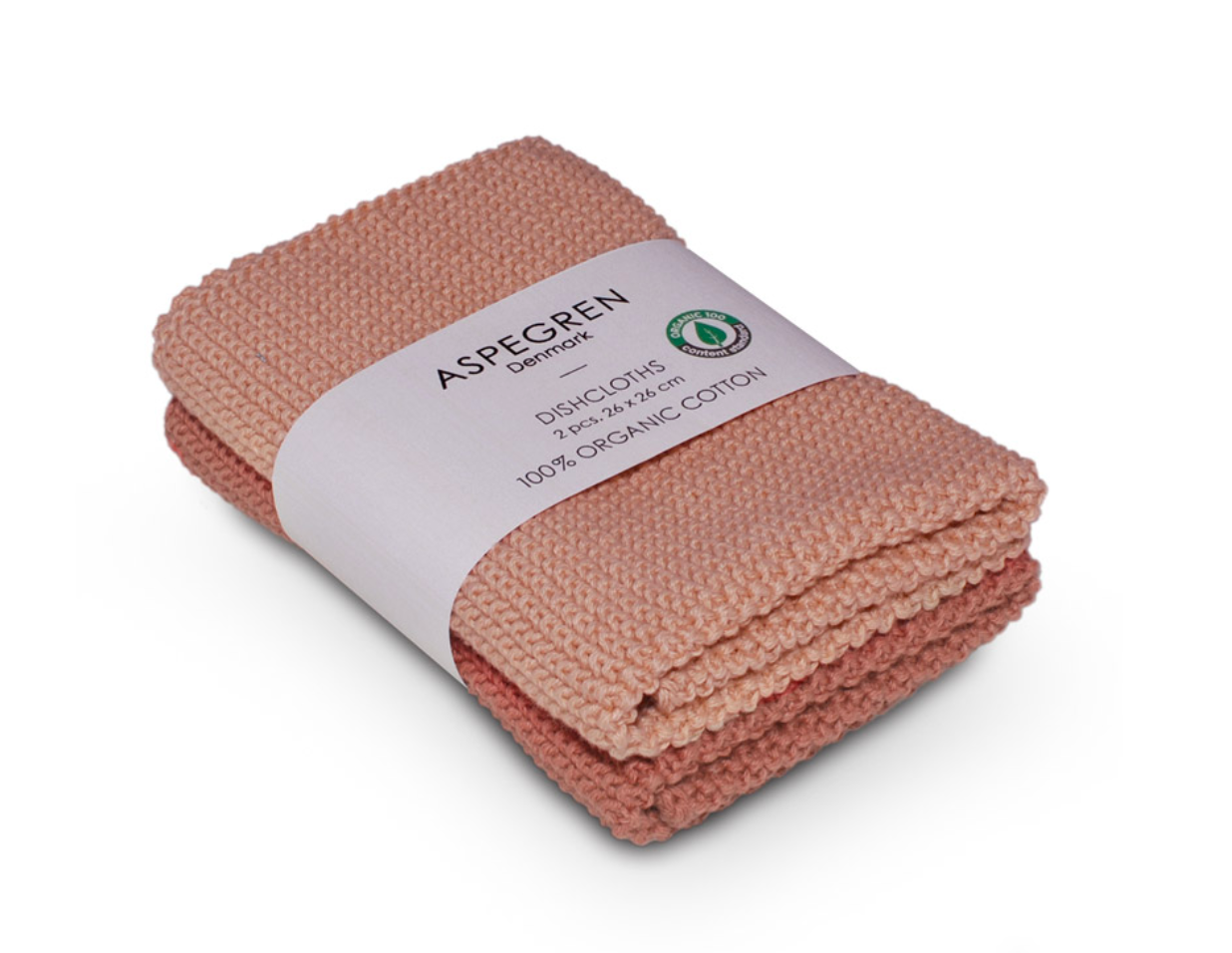 Aspegren Dishcloths 2 Pcs. Knitted Solid Clay