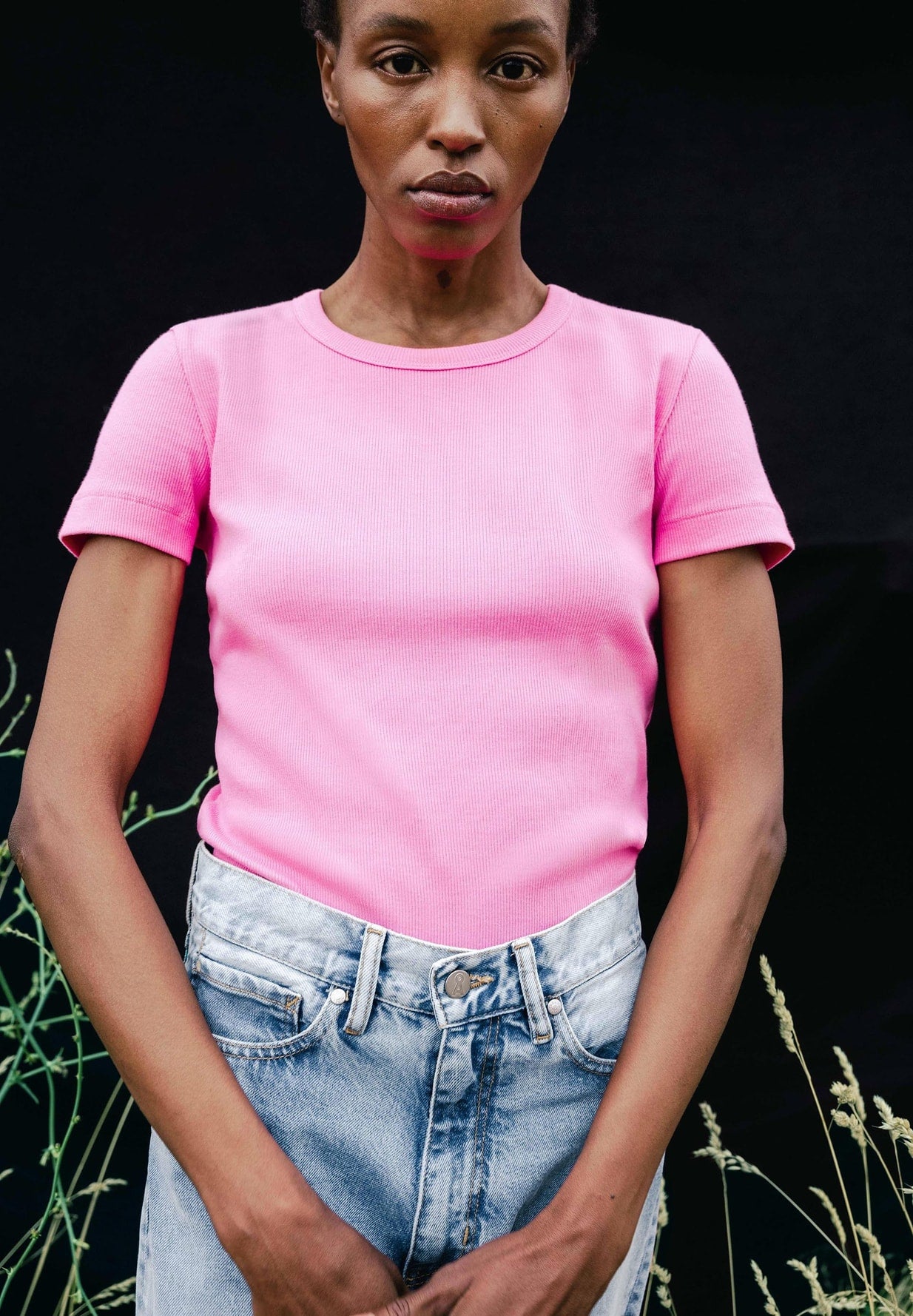 Armedangels Ripp T-Shirt KARDAA raspberry pink