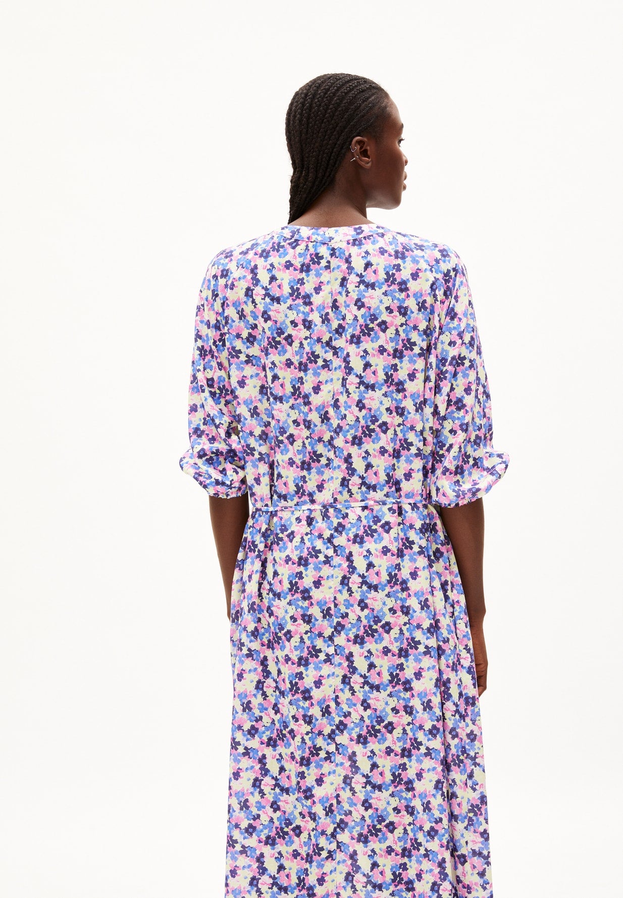Armedangels Kleid MADITHAA Multi Floral light lime